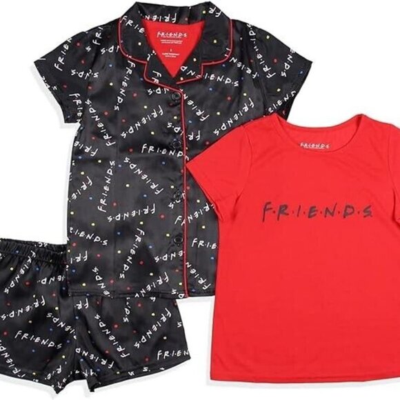 ❤️❤️ Warner Bros. Friends Girls 3pc Pajama Set Size 12 NWT - Picture 3 of 7